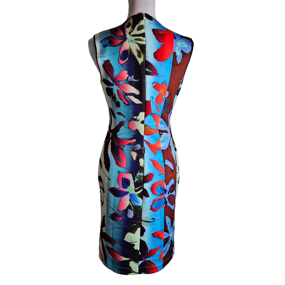 Clover Canyon Dream Daily Floral Print Scuba Sheath Dress Size Medium Stretchy - Picture 8 of 16